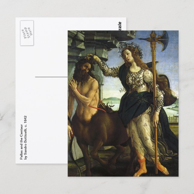 Carte Postale Pallas et le centaure de Sandro Botticelli (Devant / Derrière)