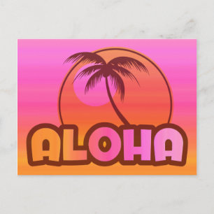 Carte Postale Palm d'Aloha rose