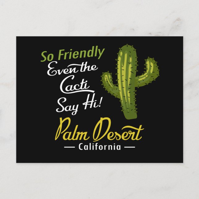 Carte Postale Palm Desert Cactus Funny Retro (Devant)