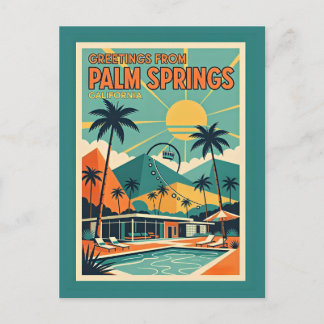 Carte Postale Palm Springs CA Moderne du milieu du siècle