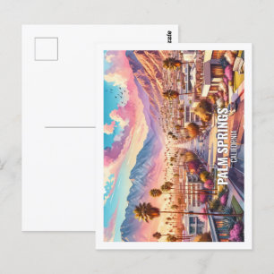 Carte Postale Palm Springs California US Famous Place aquarelle