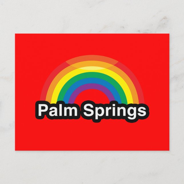 CARTE POSTALE PALM SPRINGS PRIDE LGBT RAINBOW (Devant)