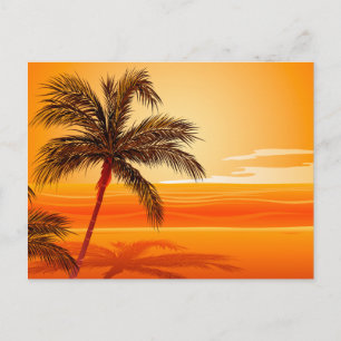 Carte Postale Palm Tree Beach Sunset