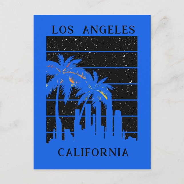 Carte Postale Palm Tree de Los Angeles California City Skyline (Devant)