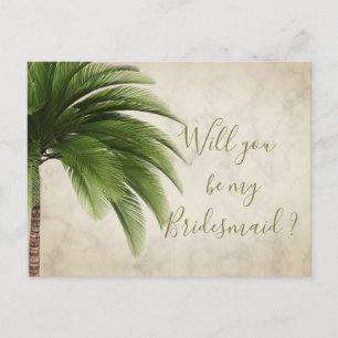 Carte Postale Palm Tree Serez-Vous Mon Invitation D'Épouse