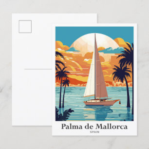 Carte Postale Palma de Majorque Espagne Illustration de voyage