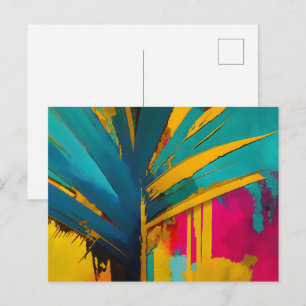 Carte Postale Palme d'or – Énergie Tropicale Abstraite