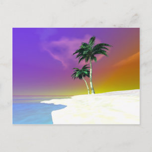 Carte Postale Palmes sur blanc