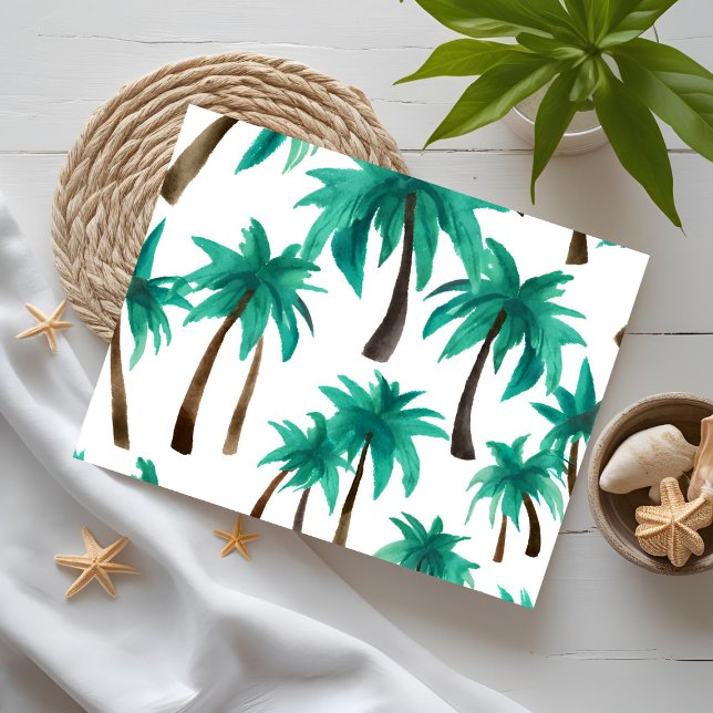 Carte Postale Palmier Aquarelle Simple Moderne (Créateur téléchargé)