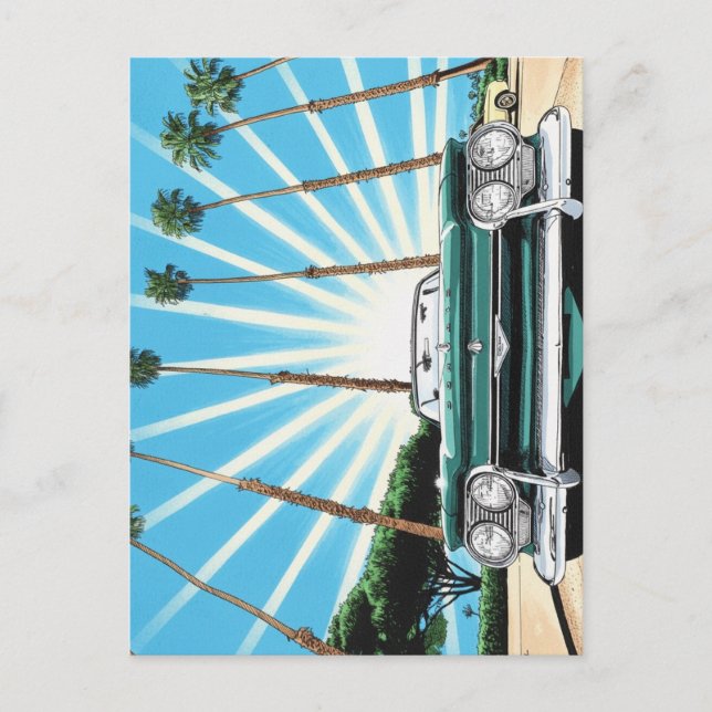 Carte Postale Palmier d'art pop corvair (Devant)