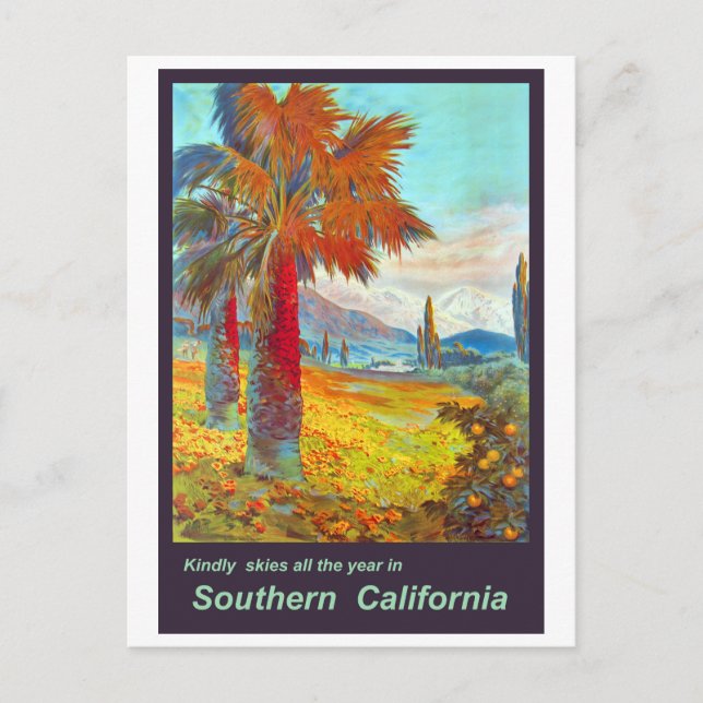 Carte Postale Palmier de Californie du Sud (Devant)
