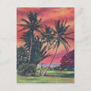 Carte Postale Palmier sur l'île d'Hawaï, affiche de voyage vinta