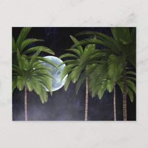 Carte Postale Palmiers contre la lune