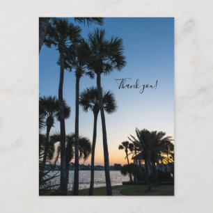 Carte Postale Palmiers Lever de soleil Destin Floride Merci Cart