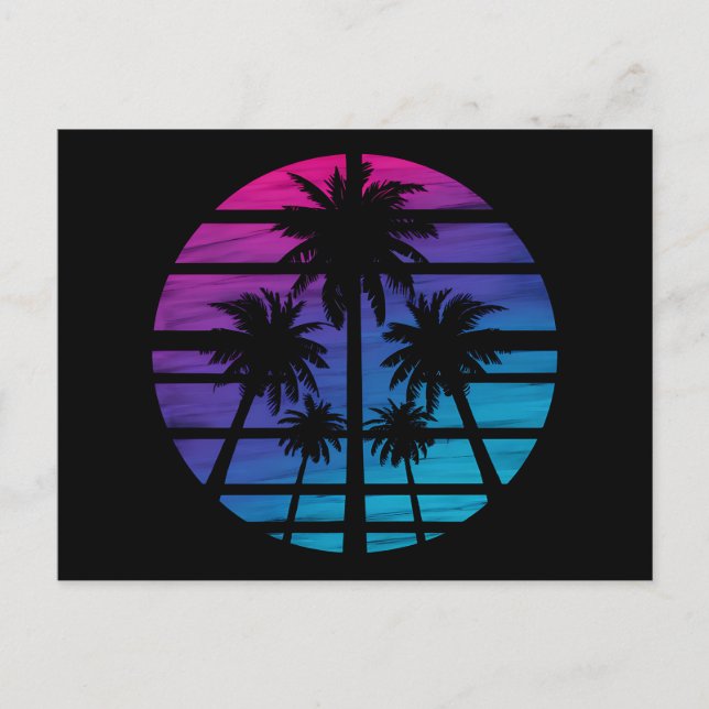 Carte Postale Palmiers Plage Hawaïenne Vacances d'Été (Devant)