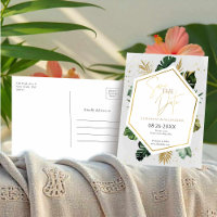 Palmiers Tropicaux Arbres Gilded Script Enregistre