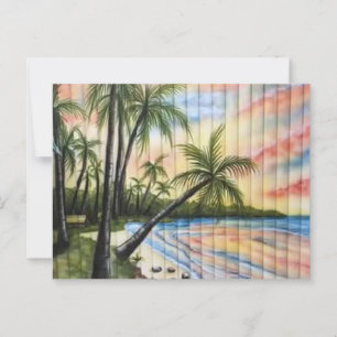 CARTE POSTALE PALMIERS TROPICAUX AVEUGLES DE PLAGE