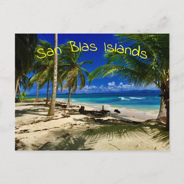 Carte Postale Palmiers tropicaux San Blas Panama Sandy Beach Isl (Devant)