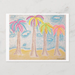 Carte postale Palms colorée