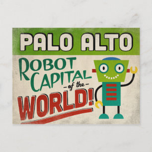 Carte Postale Palo Alto California Robot - Funny Vintage