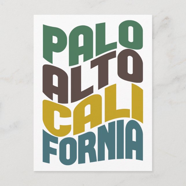 Carte Postale Palo Alto Californie Retro Wave (Devant)