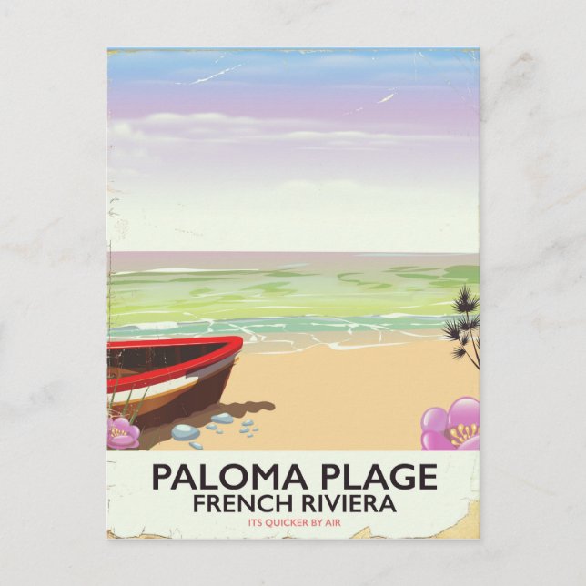 Carte Postale Paloma Plage, affiche de voyage de la Côte d'Azur (Devant)