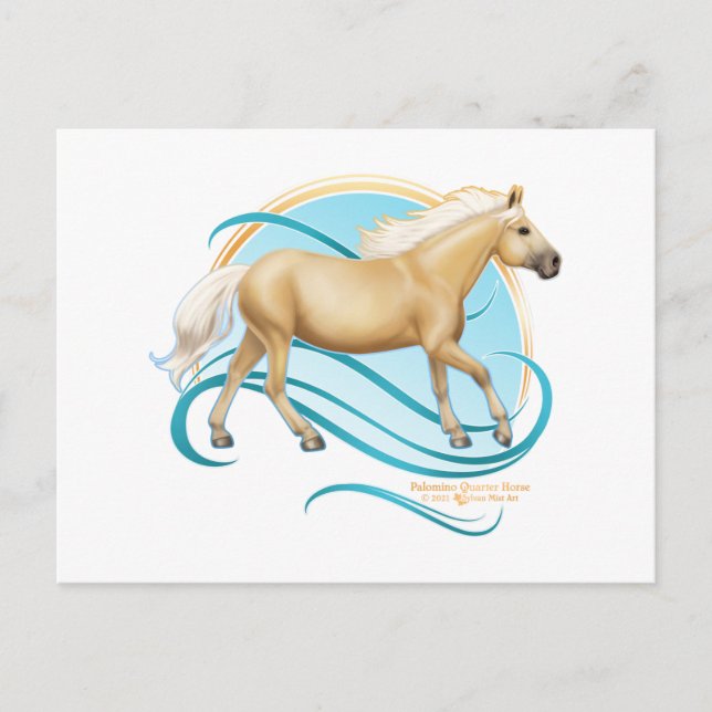Carte Postale Palomino Quarter Horse (Devant)
