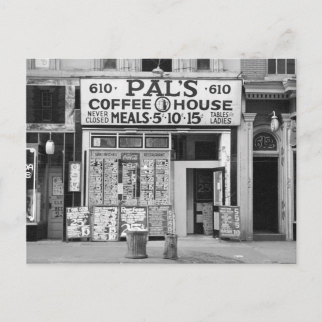Carte Postale Pal's Coffee House, 1939 (Devant)