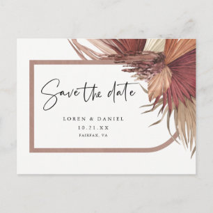 Carte Postale Pampas Grass Bohemian Enregistrer la date