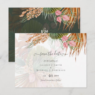Carte Postale Pampas Tropical Grass Terracotta Mariage