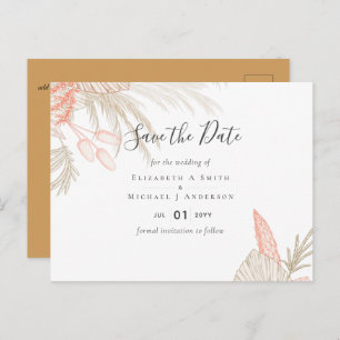 Carte Postale Pampas Tropical Grass Terracotta Mariage