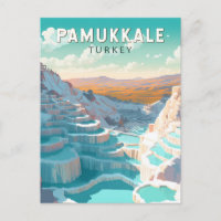 Pamukkale Turquie Voyage Art Rétro