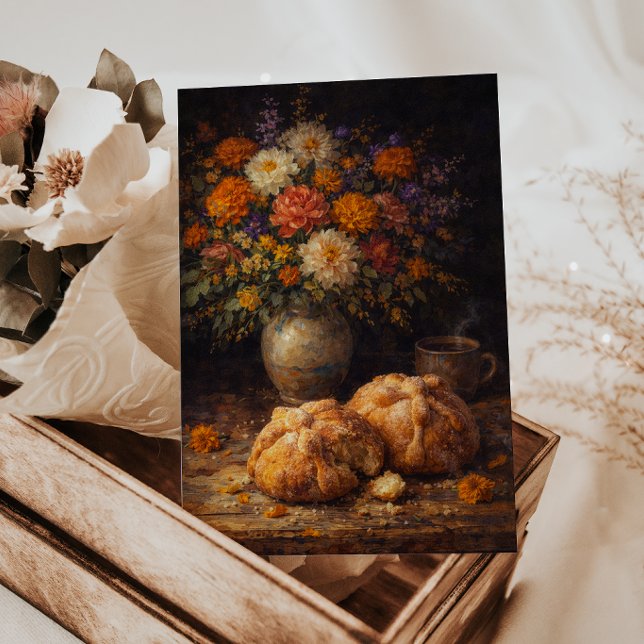 Carte Postale Pan de Muerto Floral Still Life Art Postcard (Créateur téléchargé)