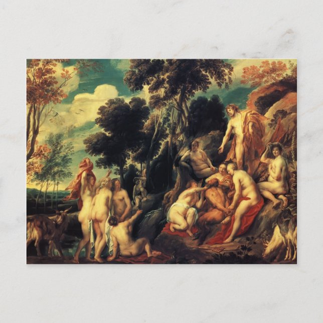 Carte Postale Pan puni par les Nymphes par Jacob Jordaens (Devant)