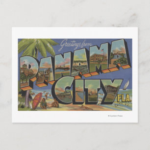 Carte Postale Panama City, Floride - Scènes de grandes lettres