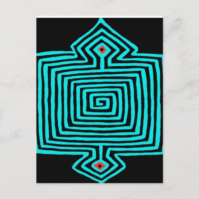 Carte Postale Panama Mola Tortoise - Noir bleu (Devant)