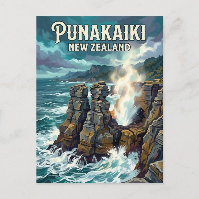 Carte Postale Pancake Rocks Nouvelle-Zélande (Devant)