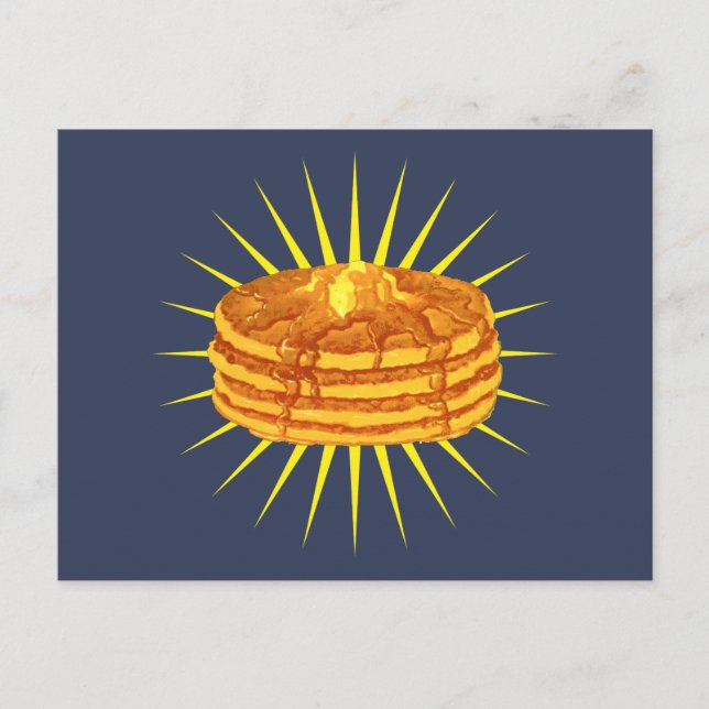 Carte Postale Pancakes Hotcakes Sirop d'érable et beurre (Devant)