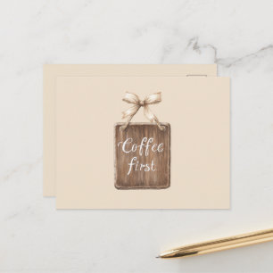 Carte Postale Pancarte premier café arc