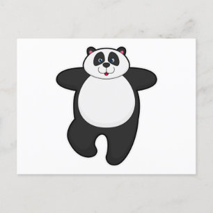 Carte Postale Panda à l'exercice d'étirement de yoga