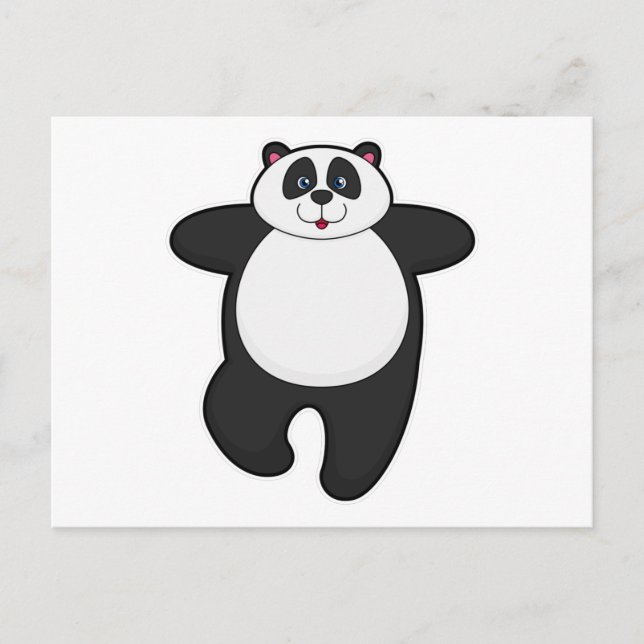 Carte Postale Panda à l'exercice d'étirement de yoga (Devant)