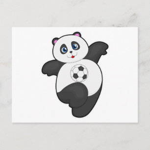 Carte Postale Panda au sport de football