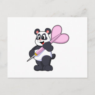 Carte Postale Panda aux fléchettes avec Dart