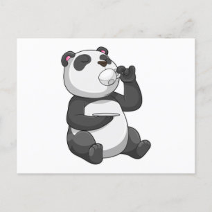 Carte Postale Panda avec Tea Cup