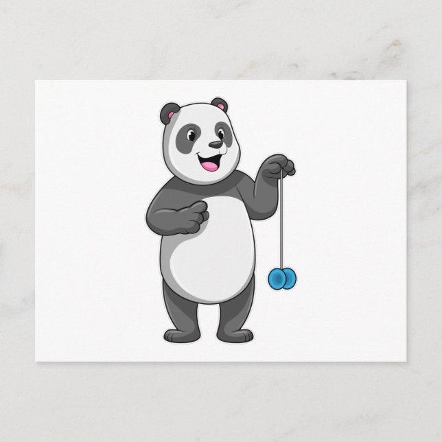 Carte Postale Panda avec yo-yo (Devant)