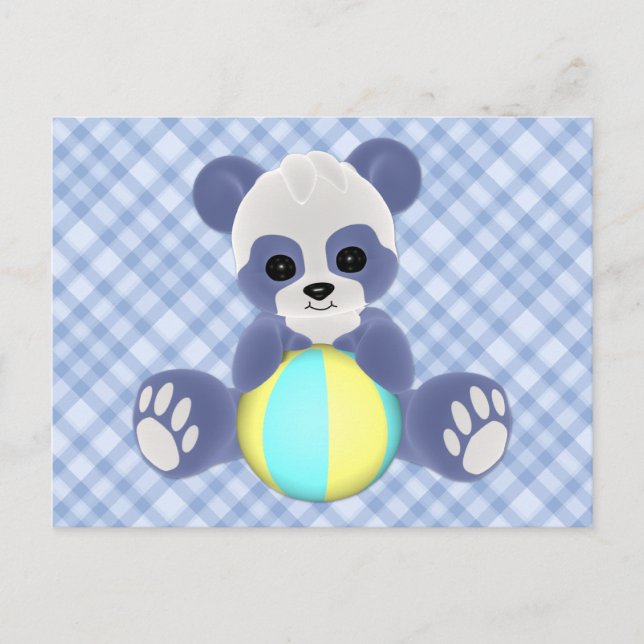 Carte postale Panda Baby Boy Joueuse (Devant)