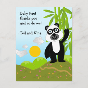 Carte Postale Panda bear Anniversaire Merci note