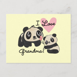 Carte Postale Panda Bears I Love Grandma
