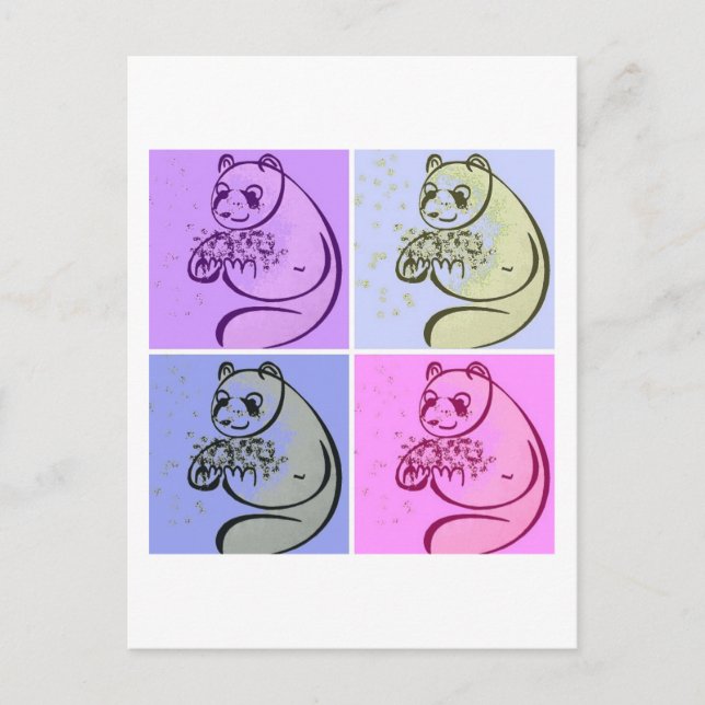 Carte Postale Panda Bears Pop Art (Devant)
