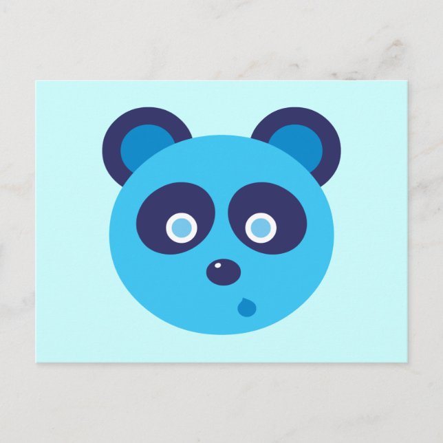 Carte Postale Panda bleu (Devant)